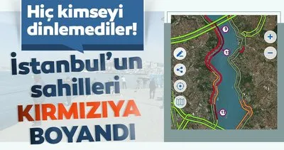 Vatandaş uyarıyı dikkate almadı: İstanbul Boğazı çevresi kırmızıya büründü