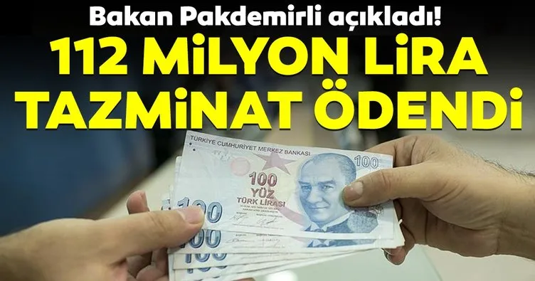Bakan Pakdemirli açıkladı! İzmir’de 112,6 milyon lira hasar tazminatı ödendi