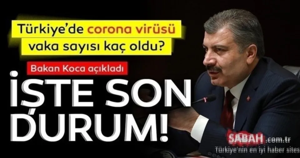 Son dakika haberi: Türkiye corona virüsü vaka, ölü ve ...