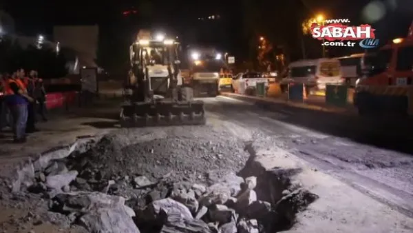 Dolmabahçe’de çöken yol onarılıp yeniden trafiğe açıldı