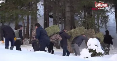 Karlı yolları aşıp, hayvanlar için doğaya yem bıraktılar | Video