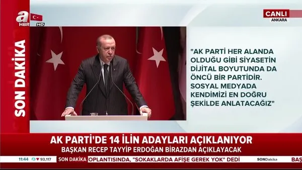 Cumhurbaşkanı Erdoğan, 14 şehrin belediye başkan adayını açıkladı