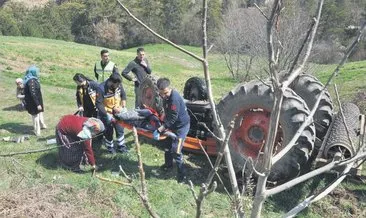Bolu’da traktör devrildi: Dede öldü, torunu yaralı