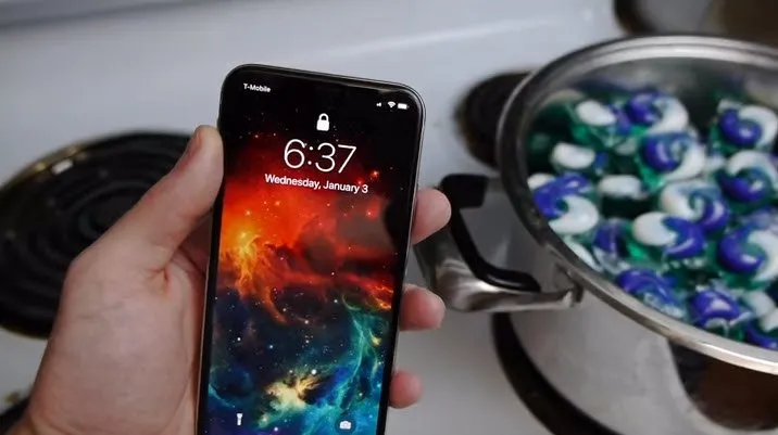 iPhone X’i bulaşık makinesi deterjanıyla pişirdiler
