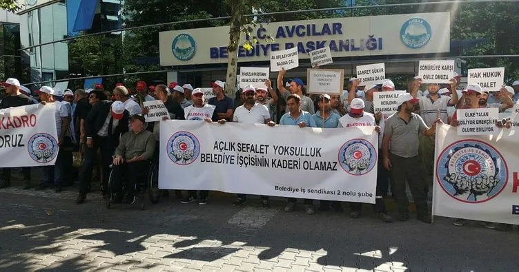 Avcılar Belediyesi önünde işçi eylemi
