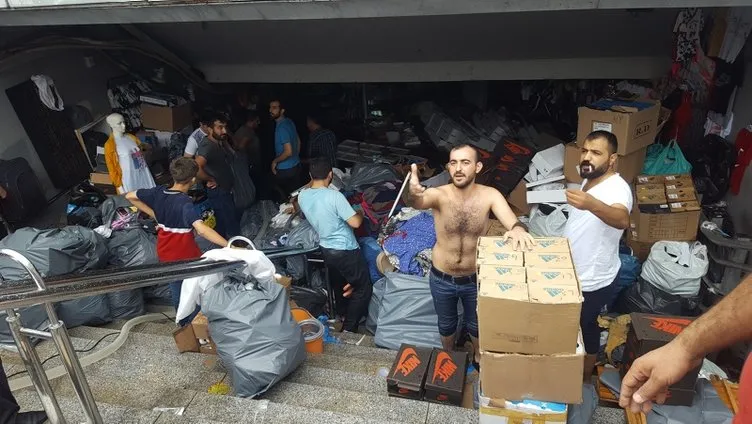 Eminönü'nde selin ardından son durum