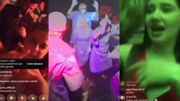 İstanbul'daki skandal corona virüsü partisindeki şoke eden görüntülere soruşturma | Video