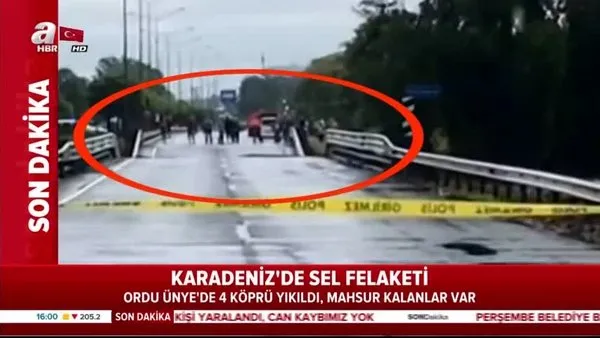 Karadeniz'de sel felaketi! 4 köprü yıkıldı, mahsur kalanlar var