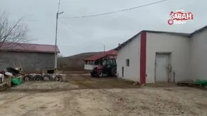 Direksiyonu kitlendi, traktörüyle duvara girdi | Video