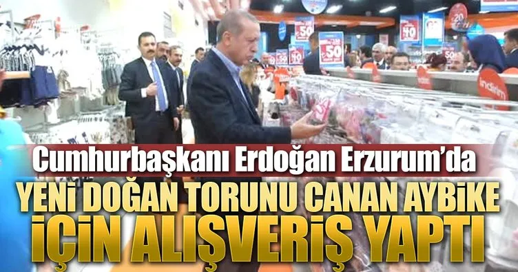Cumhurbaşkanı Erdoğan, torunu için alışveriş yaptı