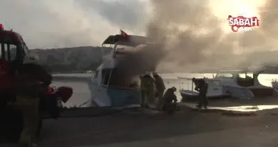 Balat’ta sahile demirleyen tekne yandı: İçerde uyuyan karı koca son anda kurtuldu | Video