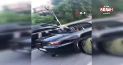 İstanbul TEM Otoyolu’nda lüks otomobilli düğün konvoyunda ’drift’ terörü kamerada