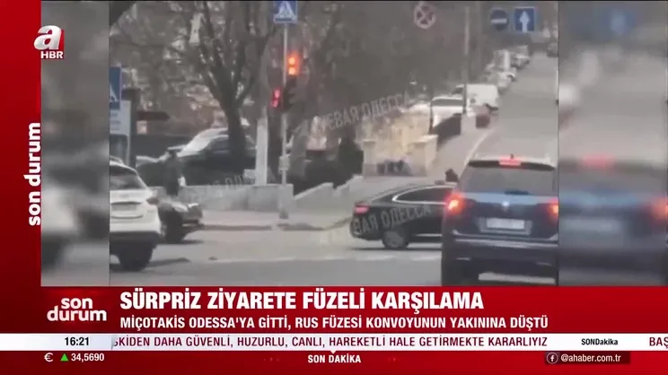 Miçotakis’e Odessa’da patlama şoku! 150 metre uzağına balistik füze düştü | Video