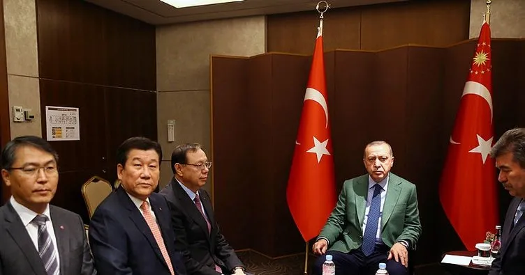 Cumhurbaşkanı Erdoğan LG firması yöneticilerini kabul etti