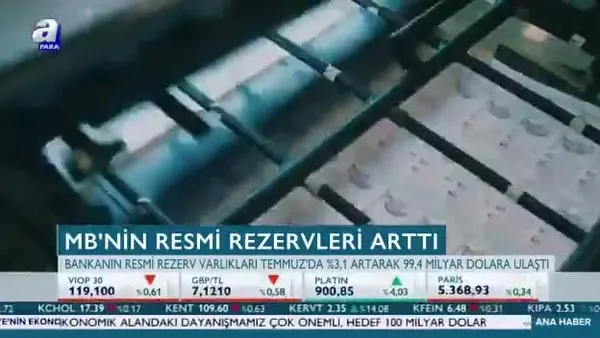 Merkez Bankası'nın resmi rezervleri arttı