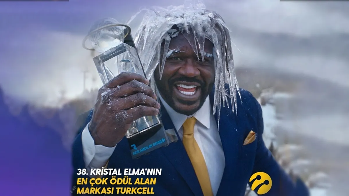 Turkcell'in Shaquille O'Neal ile birlikte tanıttığı 5G kampanyası, Kristal Elma Reklam Ödülleri'nden ödüllerle döndü.