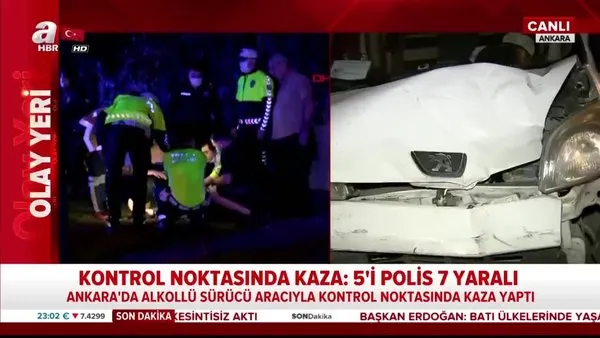 Ankara'da polis uygulama noktasına otomobil daldı! Yaralılar var | Video