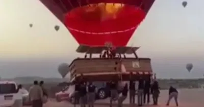 Kapadokya'da sıcak hava balonu ile otomobil çarpıştı #nevsehir
