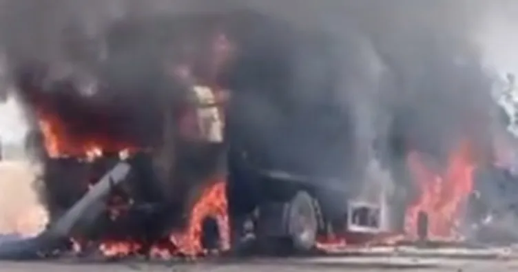 Şanlıurfa’da saman yüklü tır kül oldu!