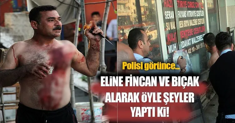 Adana’da bir vatandaş hem kendini kesti hem Türk kahvesi içti