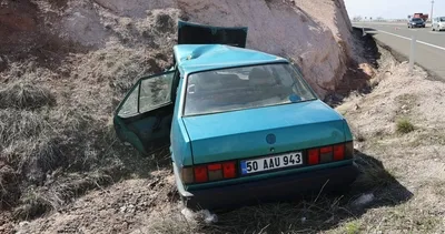 Nevşehir'de otomobil şarampole devrildi! 1 yaralı #nevsehir