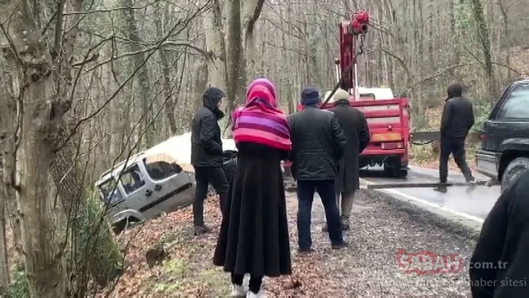 Belgrad Ormanı’nda giriş trafiğini kilitleyen kaza