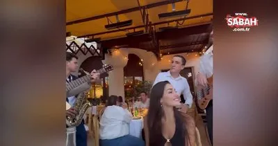 Hakan Sabancı sevgilisi Hande Erçel’e tatilde serenat yaptırdı | Video