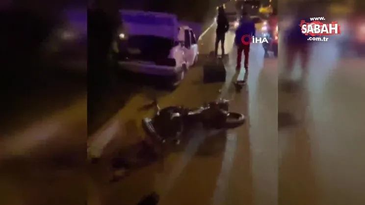 Otomobille motosikletin çarpıştığı feci kazada ortalık savaş alanına döndü: 1 ölü | Video