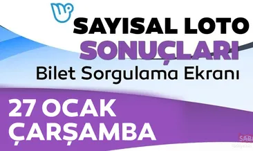 Sayısal Loto sonuçları MPİ ile belli oldu! 27 Ocak Milli Piyango Online ile Çılgın Sayısal Loto çekiliş sonucu ve bilet sorgulama ekranı