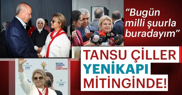 Eski başbakan Tansu Çiller AK Parti'nin Yenikapı mitinginde açıklamalarda bulundu