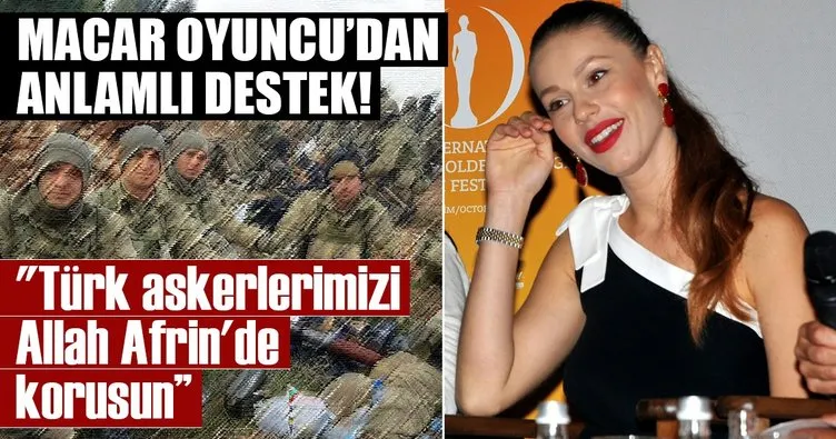 Macar oyuncudan Türk askerlerine destek