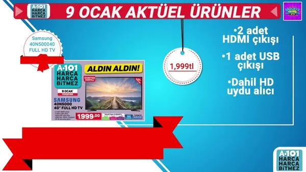 A101 Aktüel ürünleri 9 Ocak Perşembe günü kataloğu! A101 aktüel ürünlerde şok indirim... Hangi ürünler yer alıyor?