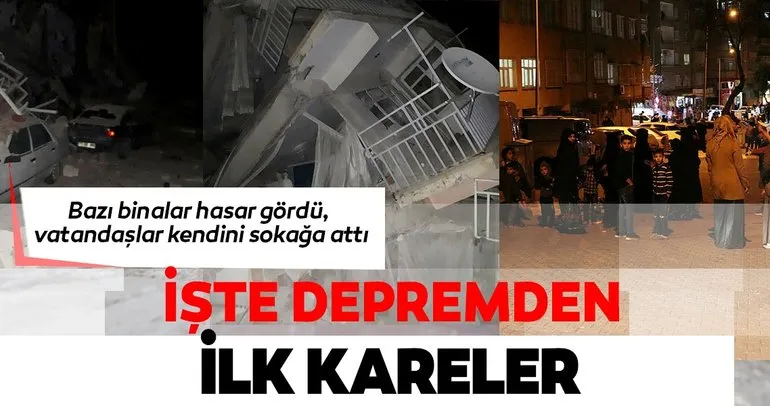 Elazığ’da şiddetli deprem. İşte depremden ilk kareler