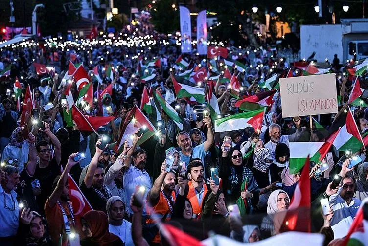 Gazze yalnız değil! Vicdanlı yürekler İsmail Haniye için özgür Filistin sözünü tuttu