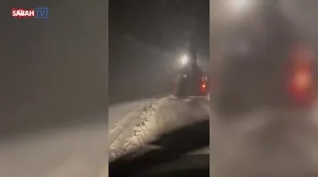 Köse Dağı'nda kar esareti! Yol kapandı, araçlar mahsur kaldı