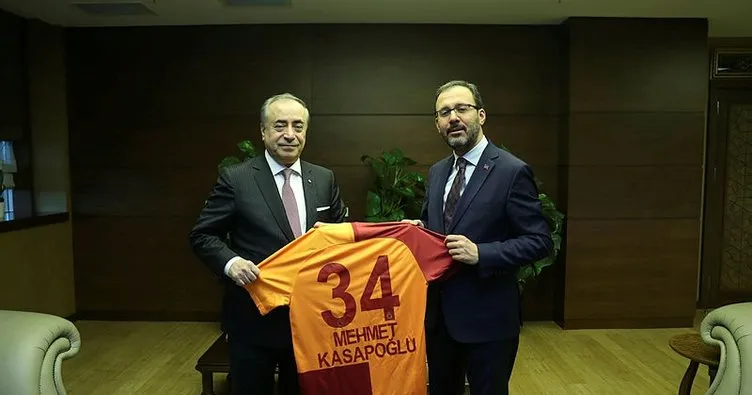 Bakan Mehmet Kasapoğlu, Galatasaray Başkanı Mustafa Cengiz’i kabul etti