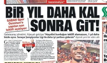 SABAH Spor’un manşeti olay oldu!
