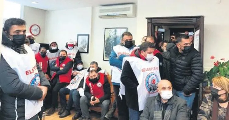 Grevdeki işçiler CHP binasını işgal etti