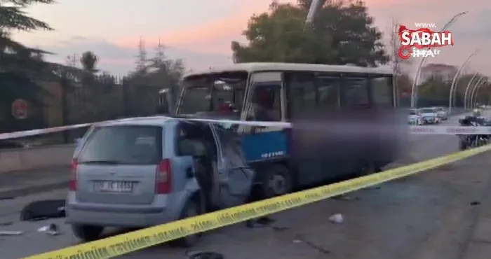 Ankara’da otomobil ile minibüs çarpıştı: 1 ölü, 14 yaralı