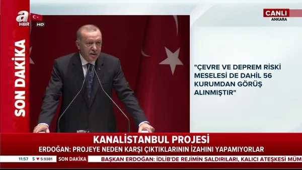 Cumhurbaşkanı Erdoğan'dan Kanal İstanbul açıklaması 