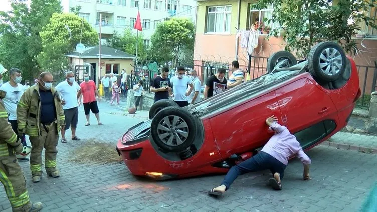 Sultangazide boş sokakta akılalmaz kaza!