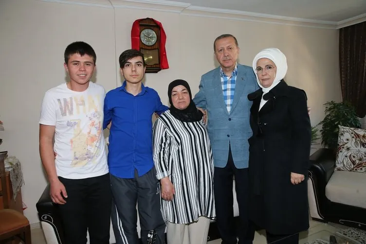 Cumhurbaşkanı Erdoğan şehit ailelerini ziyaret etti