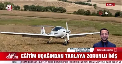 Eğitim uçağı Tekirdağ’da araziye indi | Video