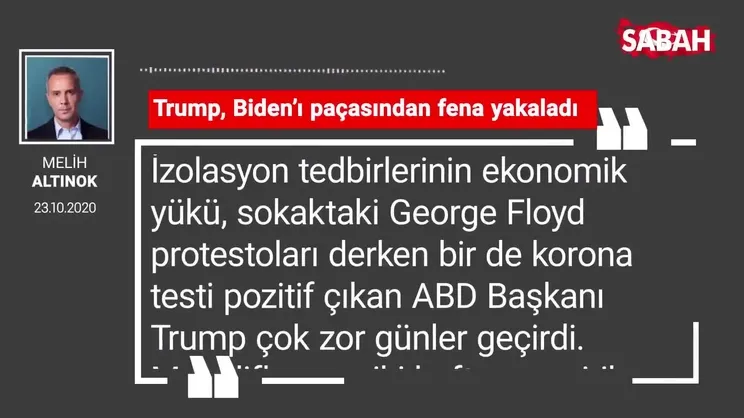 Melih Altınok 'Trump, Biden’ı paçasından fena yakaladı'