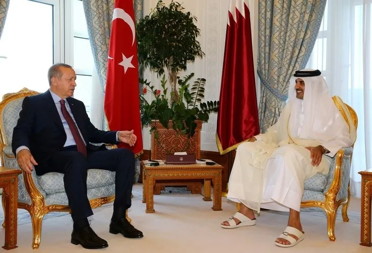 Son dakika: Cumhurbaşkanı Erdoğan Katar'da böyle karşılandı