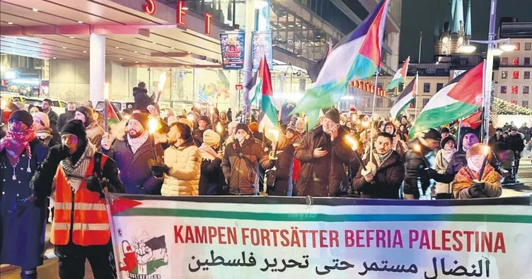 Yılbaşı kutlaması yerine Filistin’e destek gösterisi