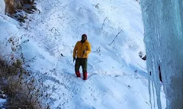 Van’da dağcılar 3 bin 204 rakımdaki Sütun Şelalesi’ne şampiyona öncesi tırmanış yaptı