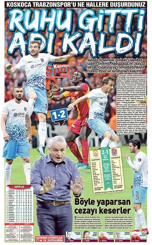 Yerel gazetelerden Trabzonspor'a sert sözler