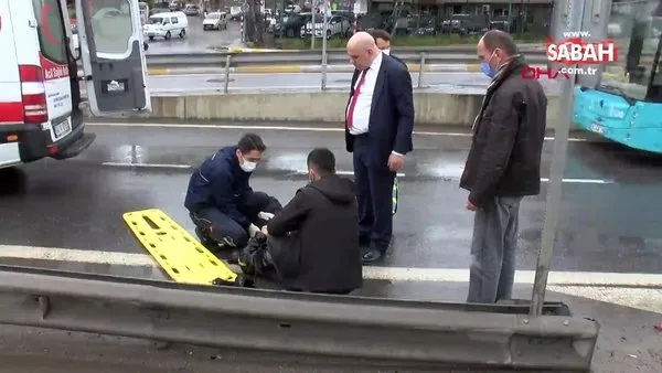 İstanbul Pendik'te sipariş yetiştirmeye çalışan motosikletli kurye otomobile çarptı