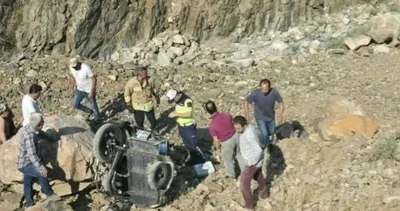 Hassa’da sepetli motosiklet uçuruma yuvarlandı #hatay